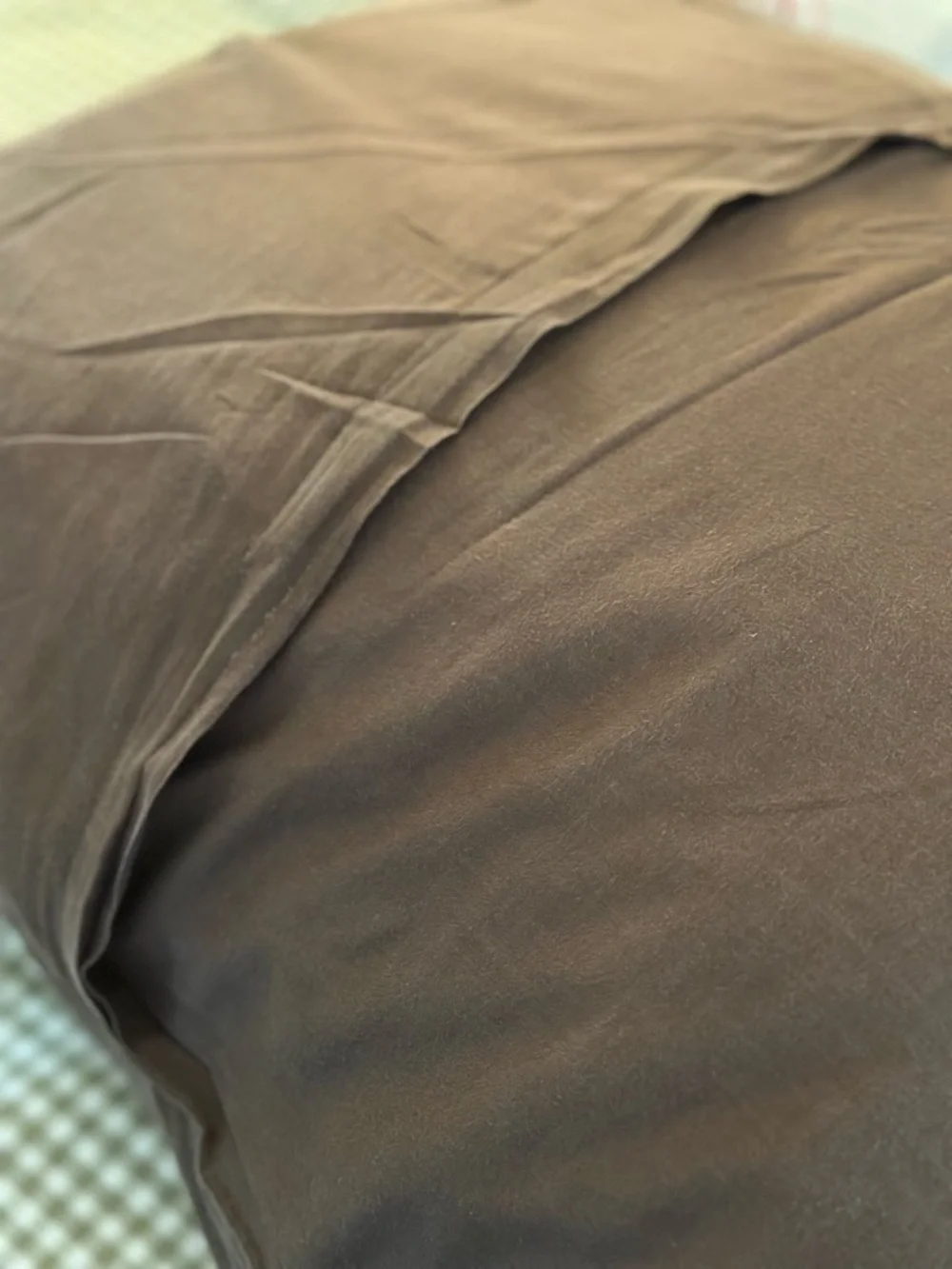 West Elm Embroidered Brown Pillow Sham Pair with White Stitching Trim